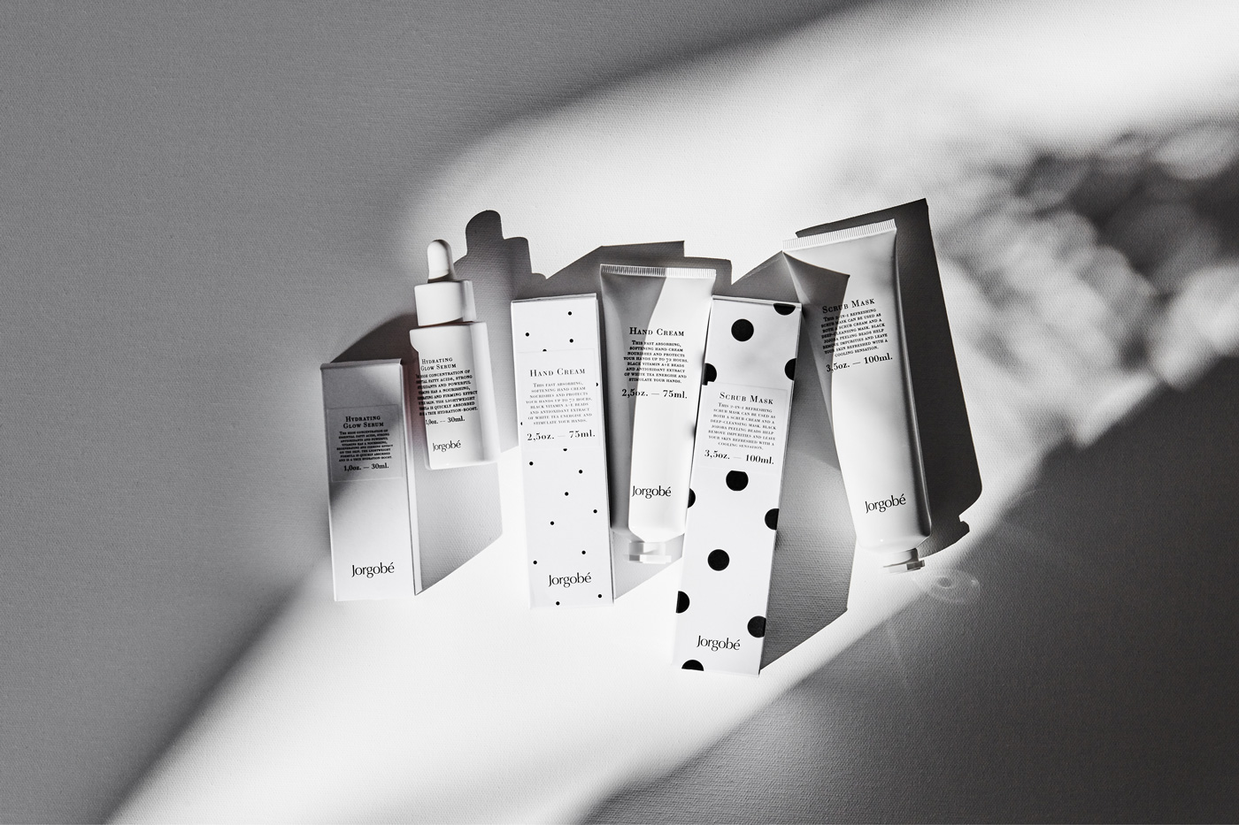 Jorgobé skincare – Still life packaging collection